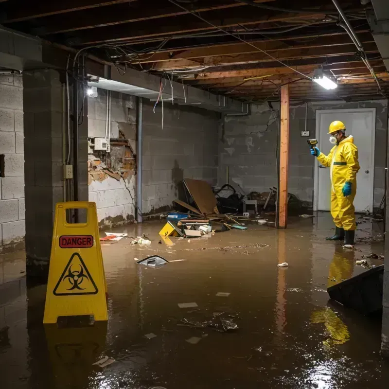 Flooded Basement Electrical Hazard in Preston Heights, IL Property