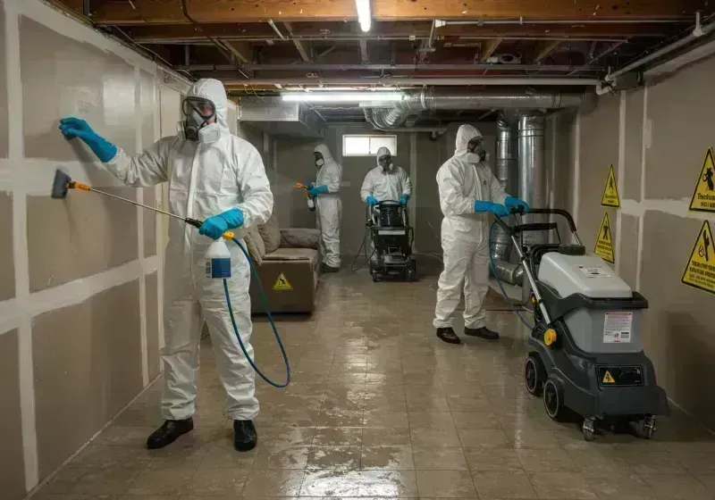 Basement Moisture Removal and Structural Drying process in Preston Heights, IL